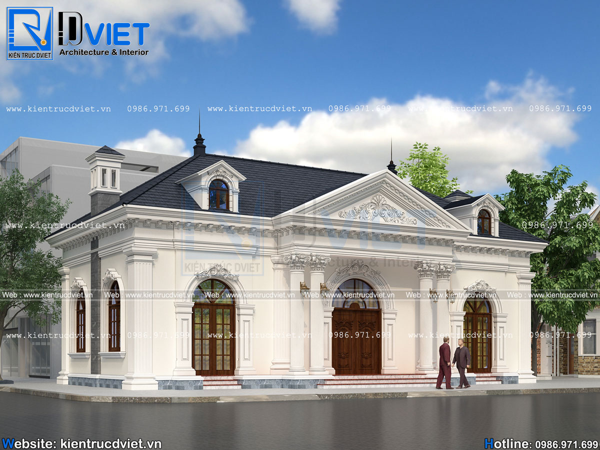 thiết kế biệt thự vườn tân cổ điển 1 tầng tại Bắc Giang (2)