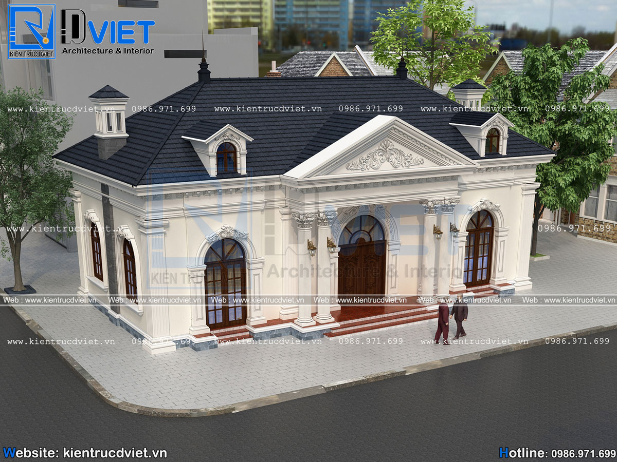 thiết kế biệt thự vườn tân cổ điển 1 tầng tại Bắc Giang (3)