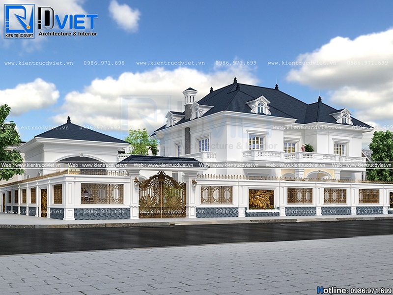 Thiết kế biệt thự tân cổ điển 2 tầng 15x10m tại Hải Phòng