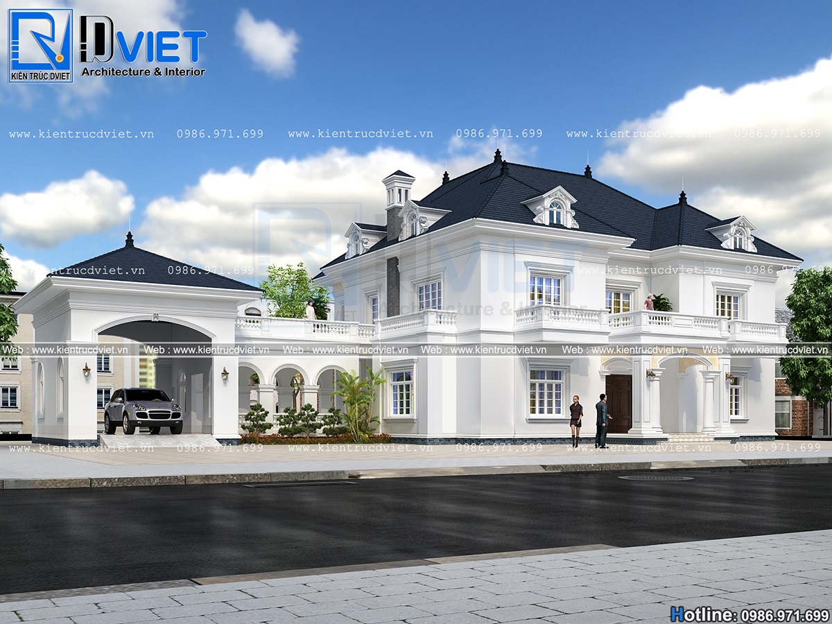 thiết kế biệt thự tân cổ điển 2 tầng 15x10m tại Hải Phòng (2)