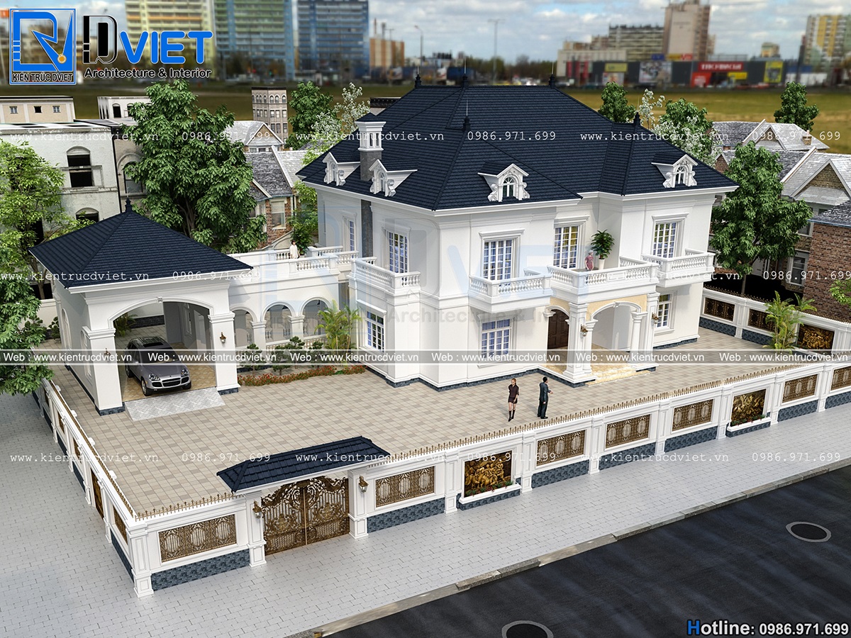 thiết kế biệt thự tân cổ điển 2 tầng 15x10m tại Hải Phòng (4)