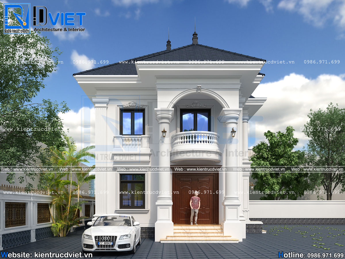 thiết kế biệt thự tân cổ điển 2 tầng 7,5x12m tại Hải Phòng (2)