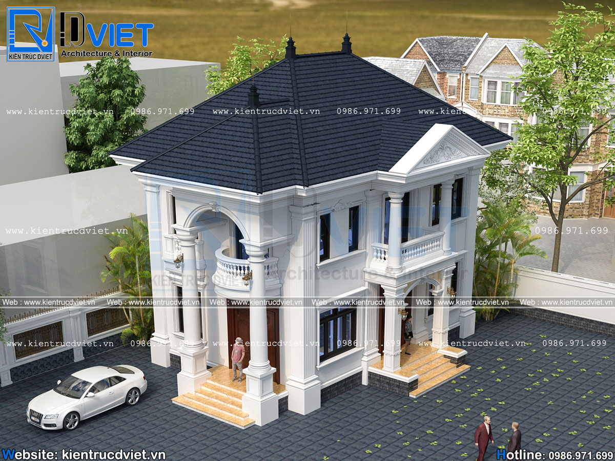 thiết kế biệt thự tân cổ điển 2 tầng 7,5x12m tại Hải Phòng (4)