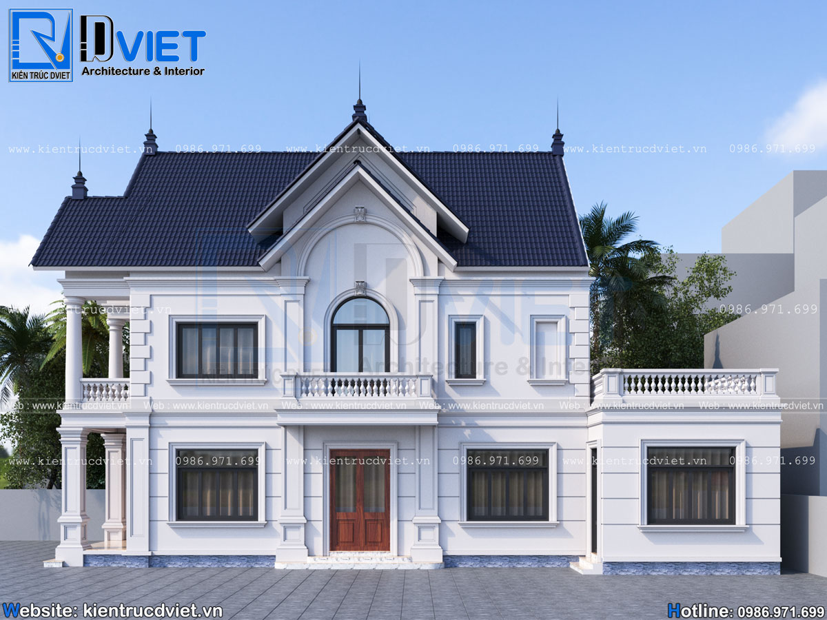 thiết kế biệt thự tân cổ điển 2 tầng mái Thái 8,5x13,5m tại Huyện Kiến Thụy - Hải Phòng (4)