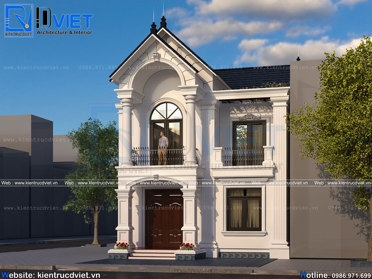 thiết kế biệt thự tân cổ điển 2 tầng mái thái 8x15m đẹp nhất Hải Dương (3)