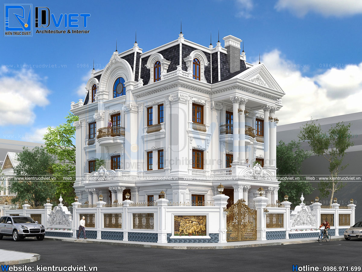 mẫu thiết kế biệt thự tân cổ điển 3 tầng 1 tum 12x15m tại Hưng Yên đẹp (2)