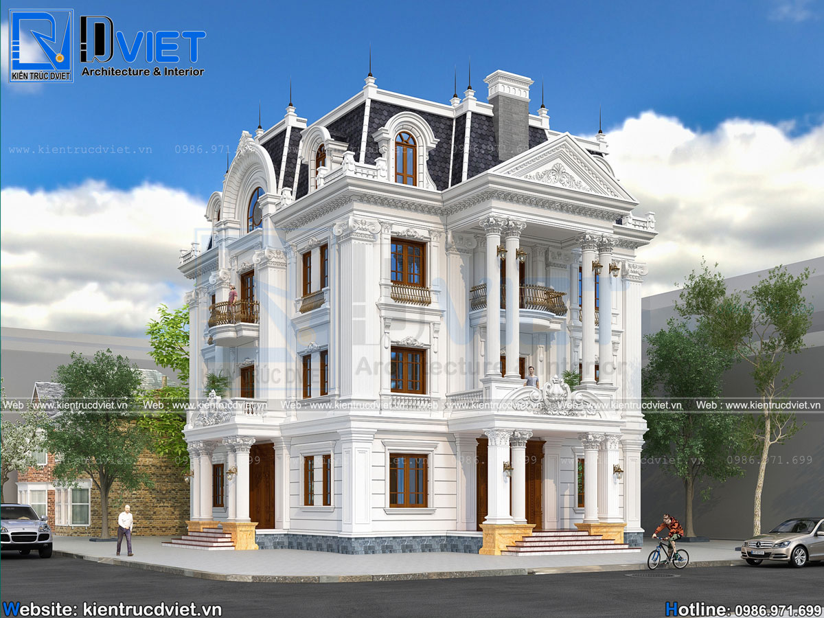 mẫu thiết kế biệt thự tân cổ điển 3 tầng 1 tum 12x15m tại Hưng Yên đẹp (3)
