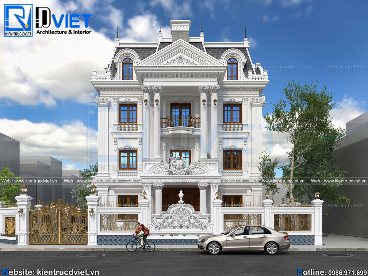 mẫu thiết kế biệt thự tân cổ điển 3 tầng 1 tum 12x15m tại Hưng Yên đẹp (4)