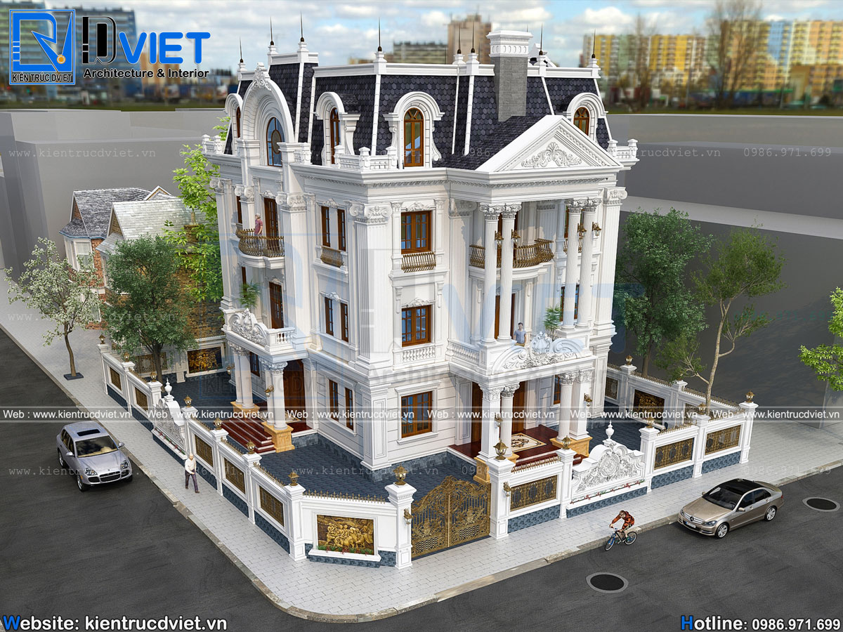 mẫu thiết kế biệt thự tân cổ điển 3 tầng 1 tum 12x15m tại Hưng Yên đẹp (6)