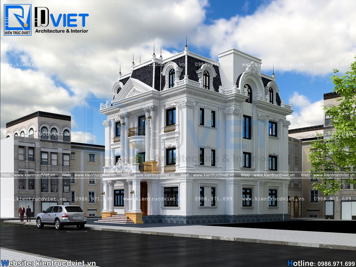 Mẫu thiết kế biệt thự tân cổ điển 3 tầng 1 tum 12x15m sang trọng tại Nam Định (4)
