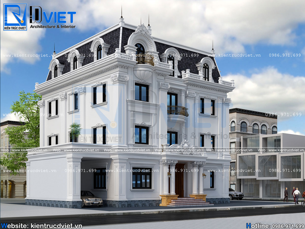 Mẫu thiết kế biệt thự tân cổ điển 3 tầng 1 tum 12x15m sang trọng tại Nam Định (5)