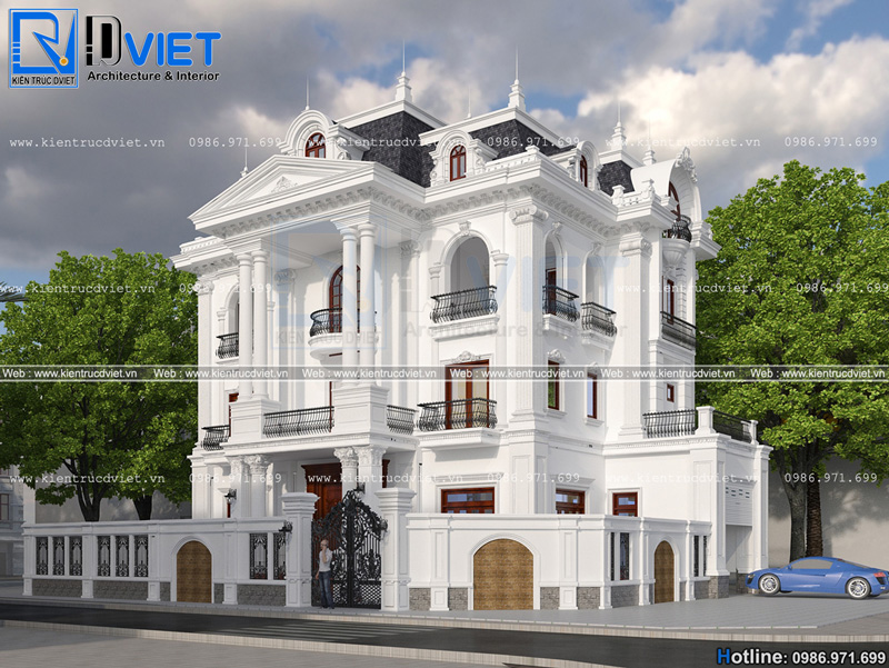 Thiết kế biệt thự tân cổ điển 3 tầng 15x10m tại Ninh Bình