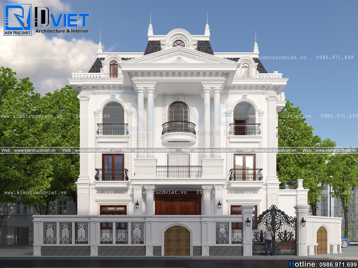 thiết kế biệt thự tân cổ điển 3 tầng 15x10m tại Ninh Bình (2)