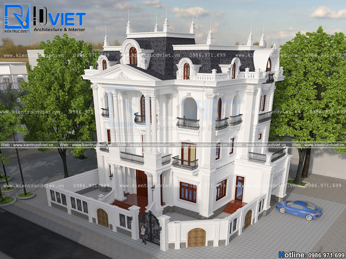 thiết kế biệt thự tân cổ điển 3 tầng 15x10m tại Ninh Bình (4)