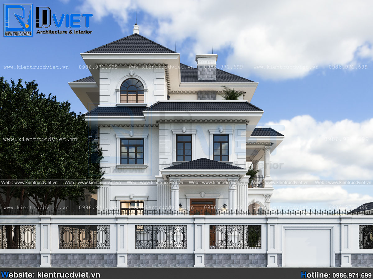 thiết kế biệt thự tân cổ điển 3 tầng 15x8m tại Hải Dương (6)