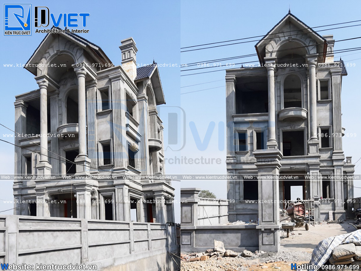 thiết kế biệt thự tân cổ điển 3 tầng mái Thái 8,5x12m tại Phú Thọ (7)