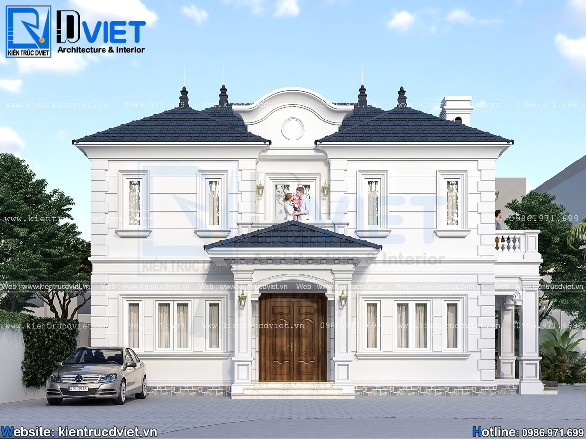 thiết kế cải tạo biệt thự tân cổ điển 2 tầng mái nhật 12x8m tại huyện Mê Linh (3)