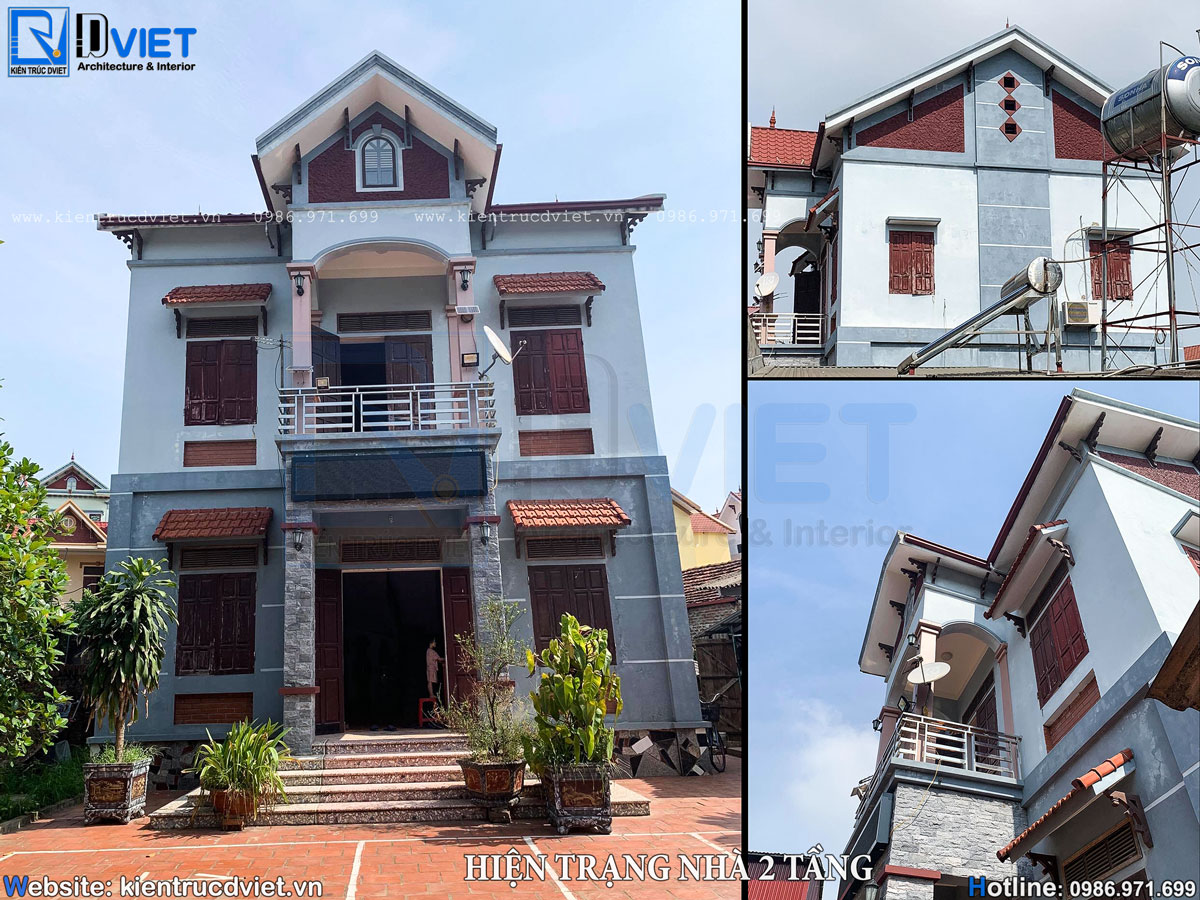 thiết kế cải tạo biệt thự tân cổ điển 2 tầng mái nhật 12x8m tại huyện Mê Linh (2)