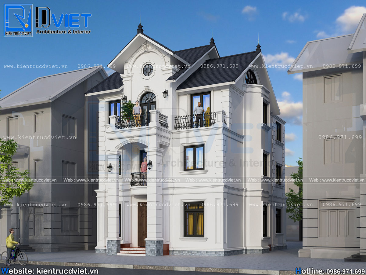 thiết kế cải tạo biệt thự tân cổ điển 3 tầng 8,5x10m tại khu đô thị Đặng Xá - Gia Lâm - Hà Nội (2)