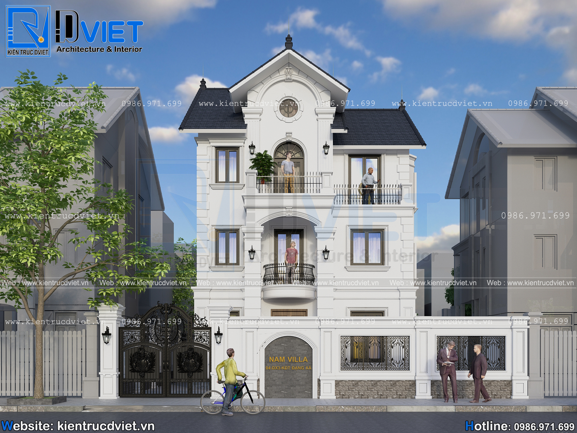 thiết kế cải tạo biệt thự tân cổ điển 3 tầng 8,5x10m tại khu đô thị Đặng Xá - Gia Lâm - Hà Nội (3)