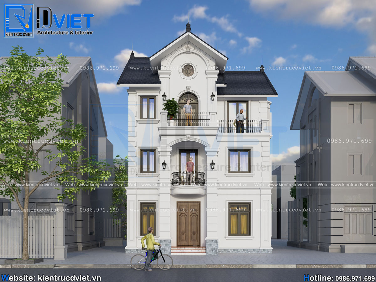 thiết kế cải tạo biệt thự tân cổ điển 3 tầng 8,5x10m tại khu đô thị Đặng Xá - Gia Lâm - Hà Nội (4)