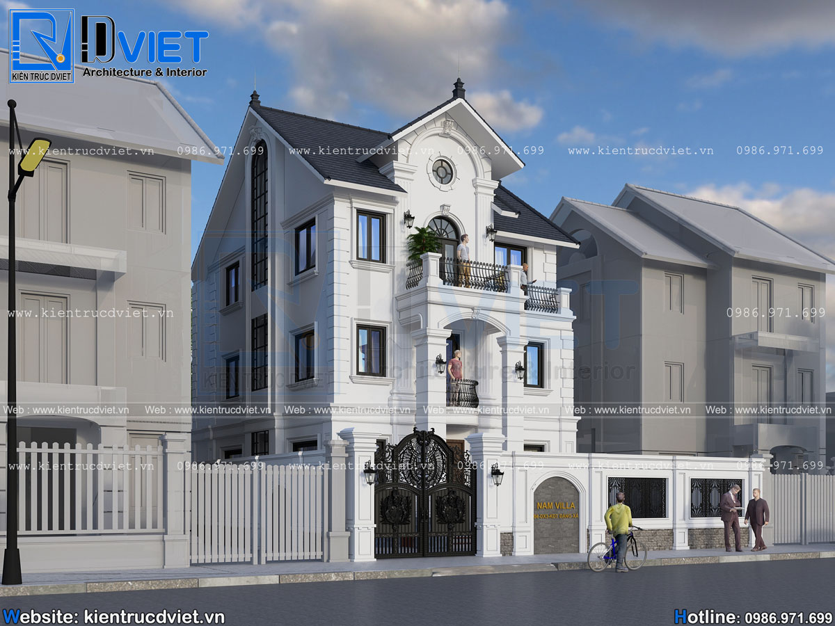 thiết kế cải tạo biệt thự tân cổ điển 3 tầng 8,5x10m tại khu đô thị Đặng Xá - Gia Lâm - Hà Nội (5)