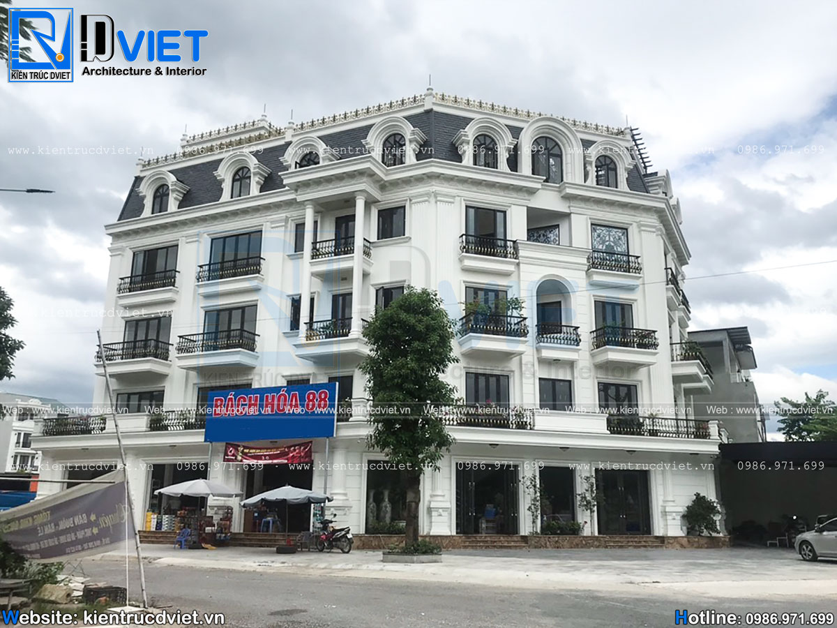 thiết kế nhà biệt thự tân cổ điển 5 tầng 400m2 sàn kết hợp kinh doanh tại Vĩnh Phúc (6)