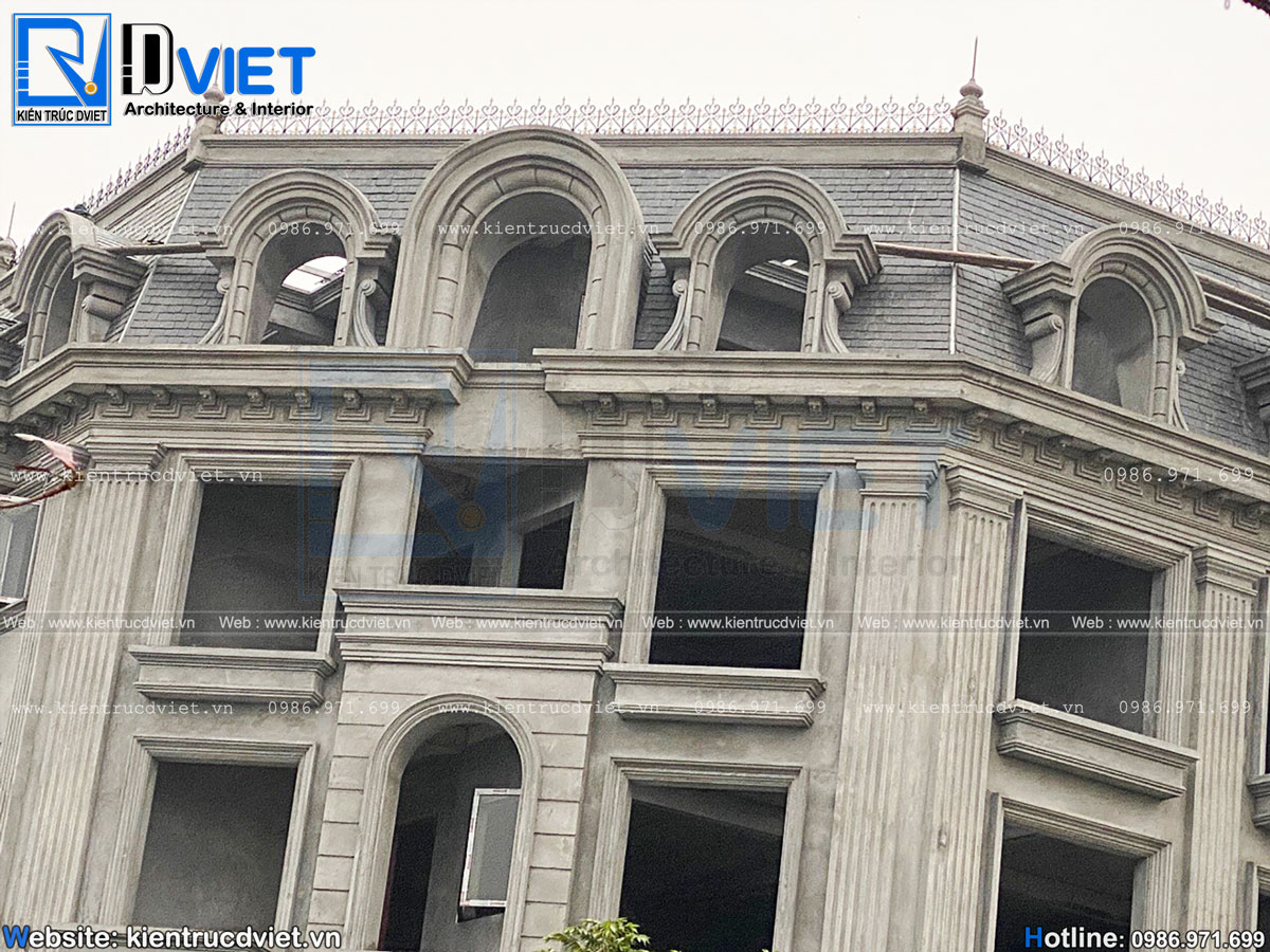 thiết kế nhà biệt thự tân cổ điển 5 tầng 400m2 sàn kết hợp kinh doanh tại Vĩnh Phúc (5)