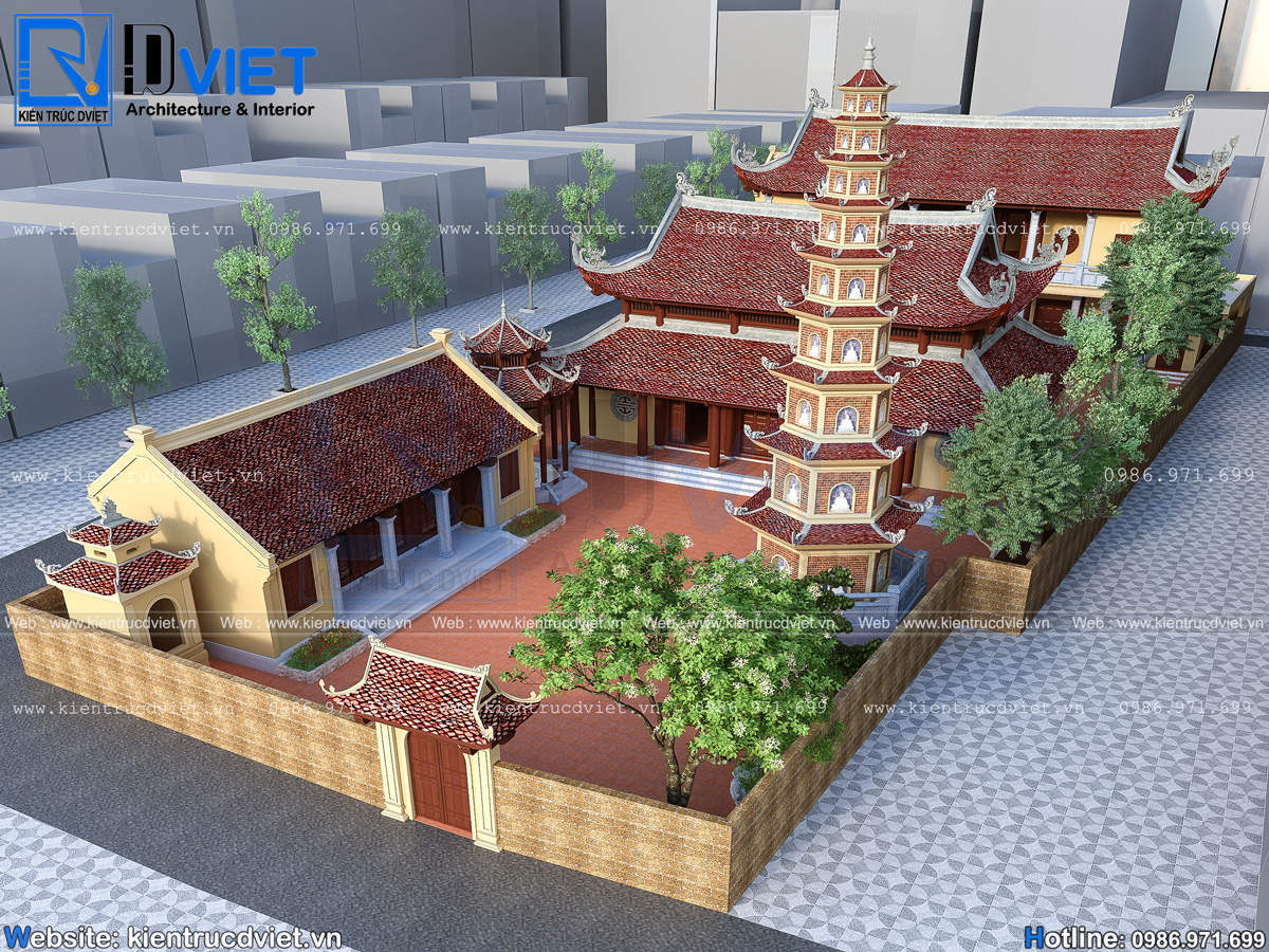 thiết kế cải tạo chùa tại Phúc Thọ - Hà Nội (2)