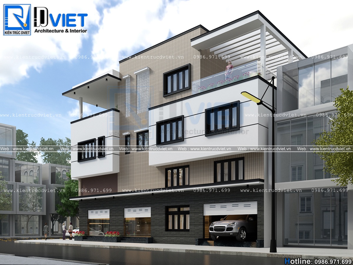 thiet ke nha ong (nha pho) 3 tang 2 mat tien hien dai 7,5x18m tai Son La (3)