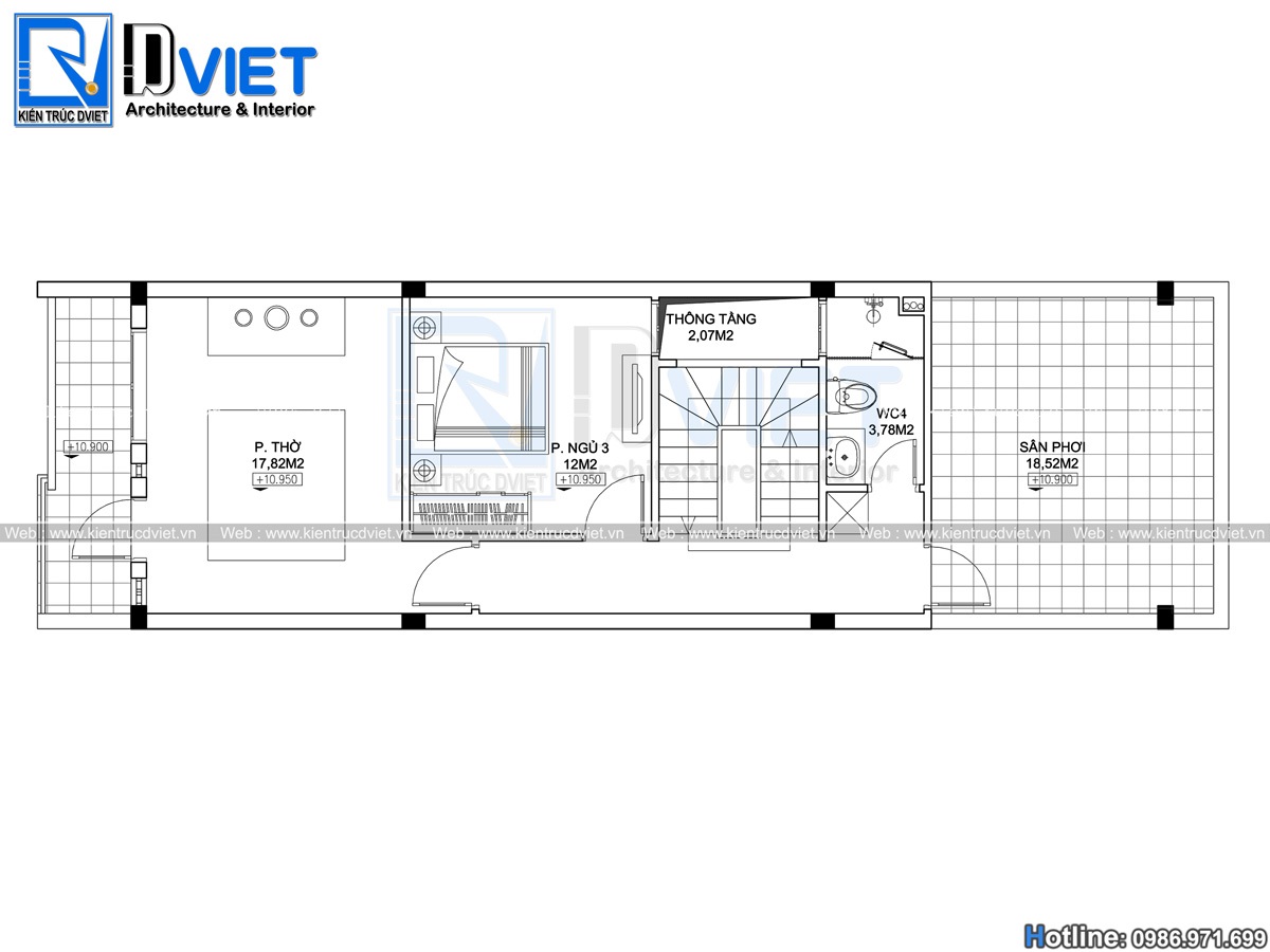thiết kế mặt bằng nhà ống hiện đại 4 tầng 1 tum 5x15m kết hợp kinh doanh tại Hưng Yên (8)