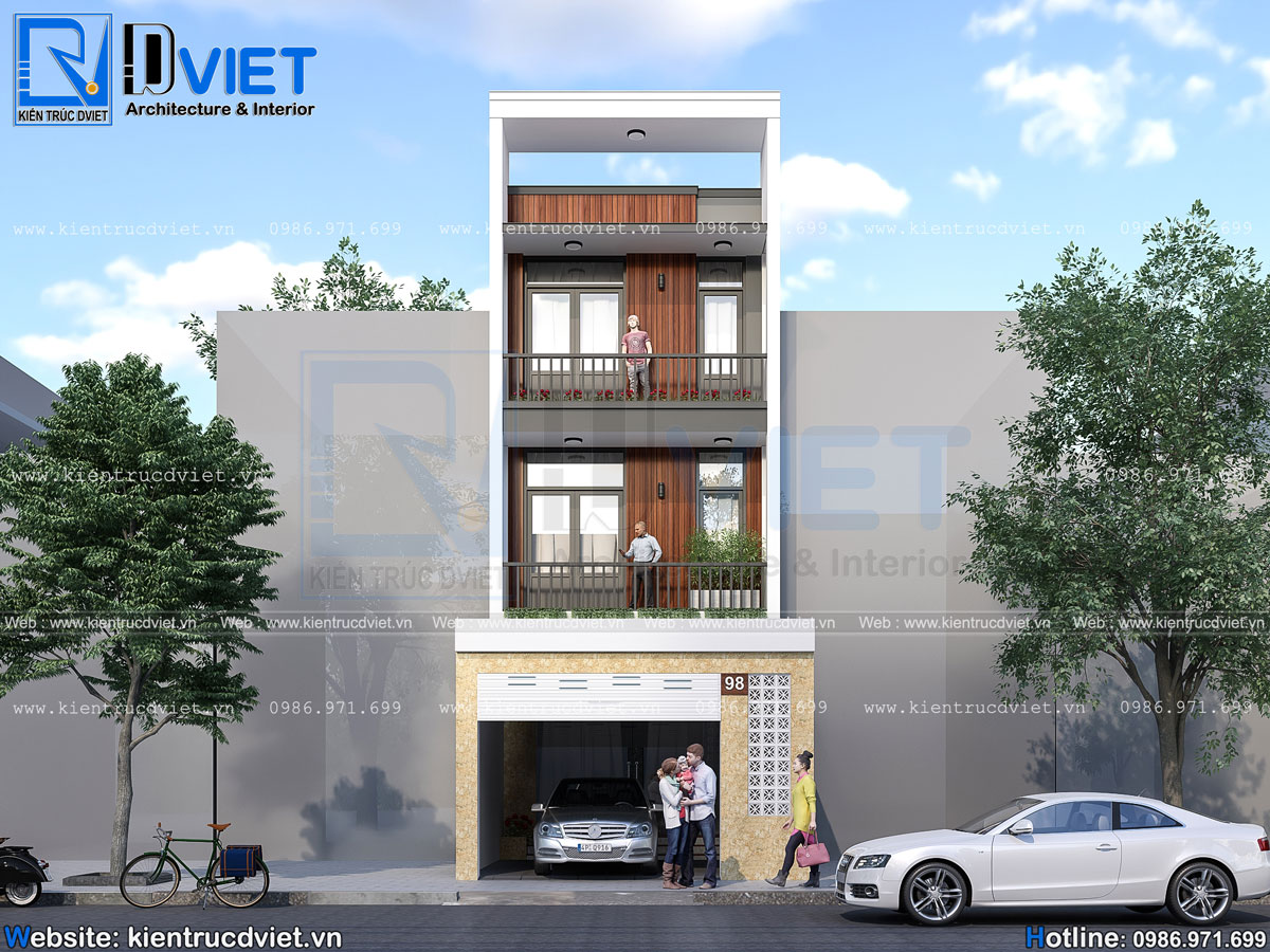 thiết kế nhà ống 3 tầng hiện đại 5x17m kết hợp kinh doanh tại Bắc Giang (2)