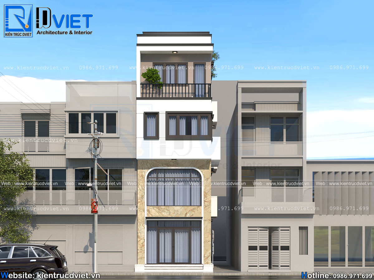 thiết kế nhà ống (nhà lô phố) 4 tầng 1 tum 4,7x14,2m hiện đại có thang máy tại Hải Phòng (2)