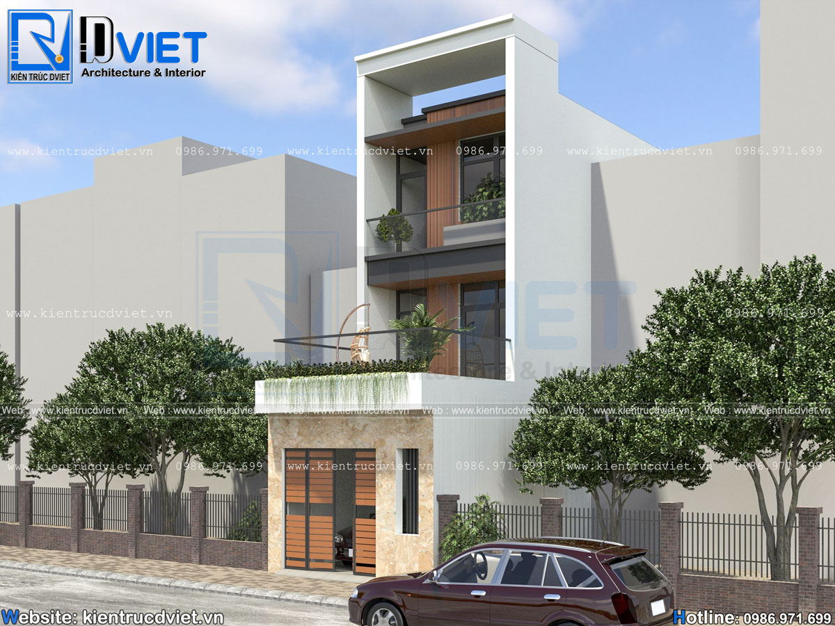 thiết kế nhà ống (nhà phố) hiện đại 3 tầng 4x15m tại Hưng Yên (3)