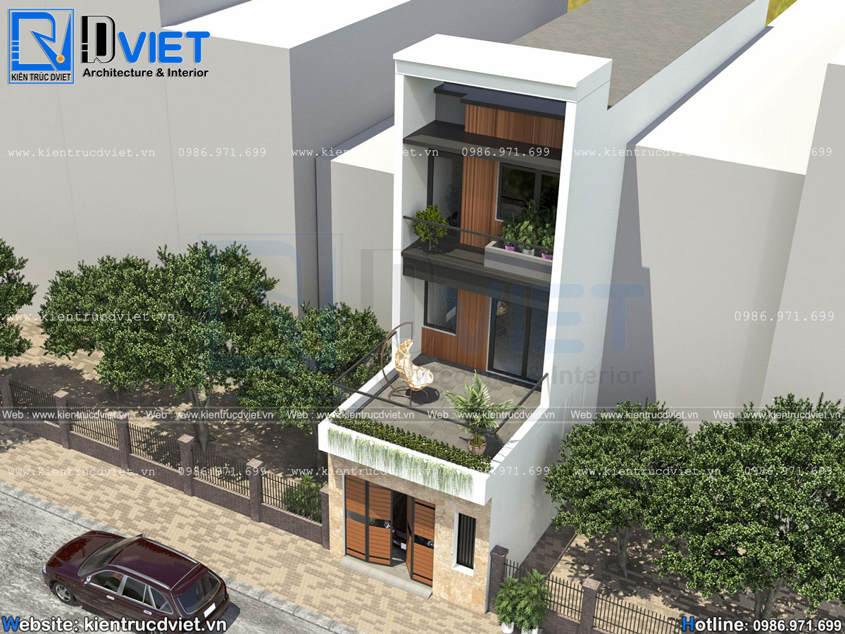 thiết kế nhà ống (nhà phố) hiện đại 3 tầng 4x15m tại Hưng Yên (4)