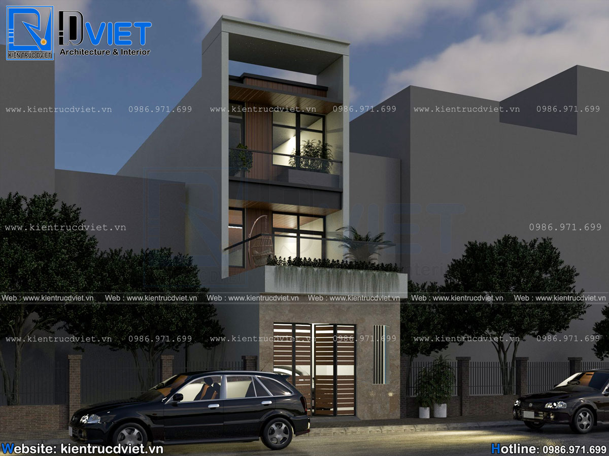 thiết kế nhà ống (nhà phố) hiện đại 3 tầng 4x15m tại Hưng Yên (5)