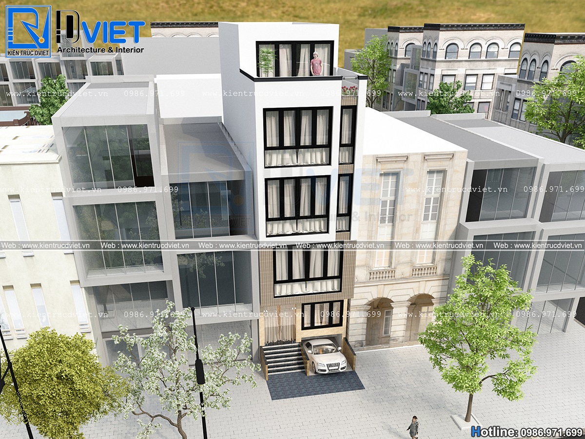 thiết kế nhà ống hiện đại 4 tầng 1 tum kết hợp kinh doanh 5x14m tại Hà Nội (4)