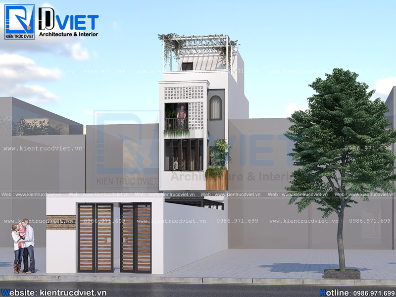 Thiết kế nhà ống (nhà phố) 3 tầng 1 tum 4,2x13m hiện đại tại TP. Hồ Chí Minh NO 107