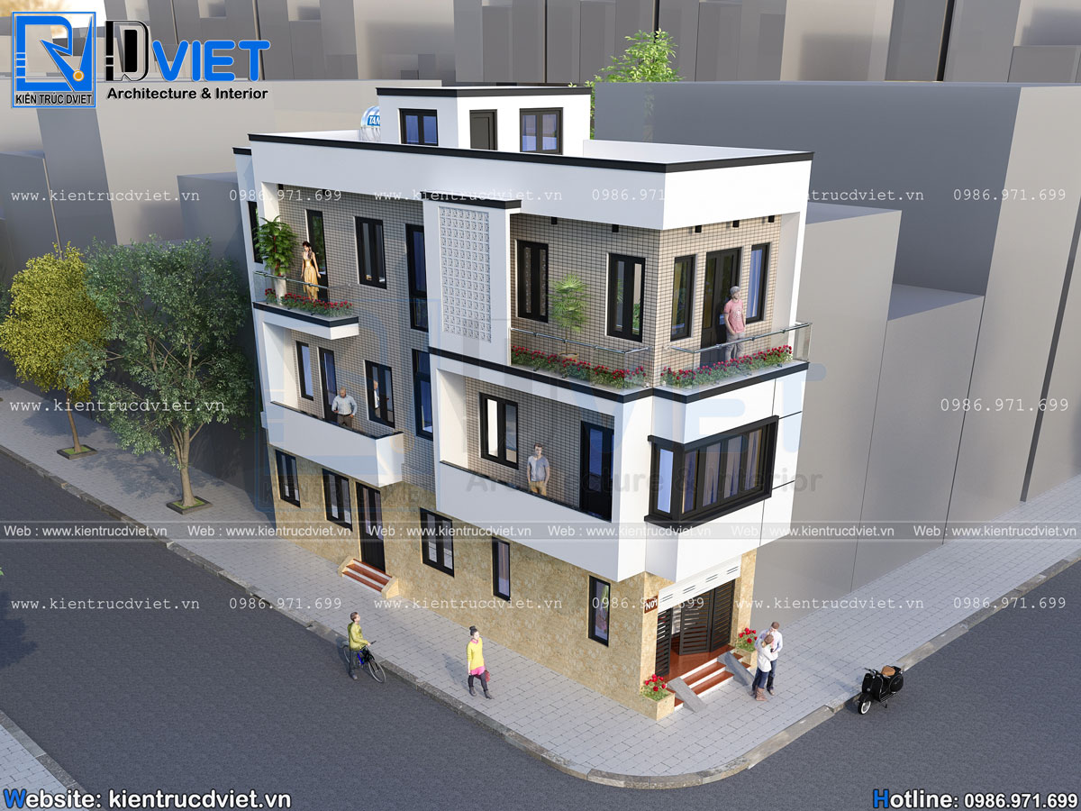 thiết kế nhà ống (nhà phố) 3 tầng 2 mặt tiền 4x15m hiện đại tại Đồ Sơn - Hải Phòng (2)