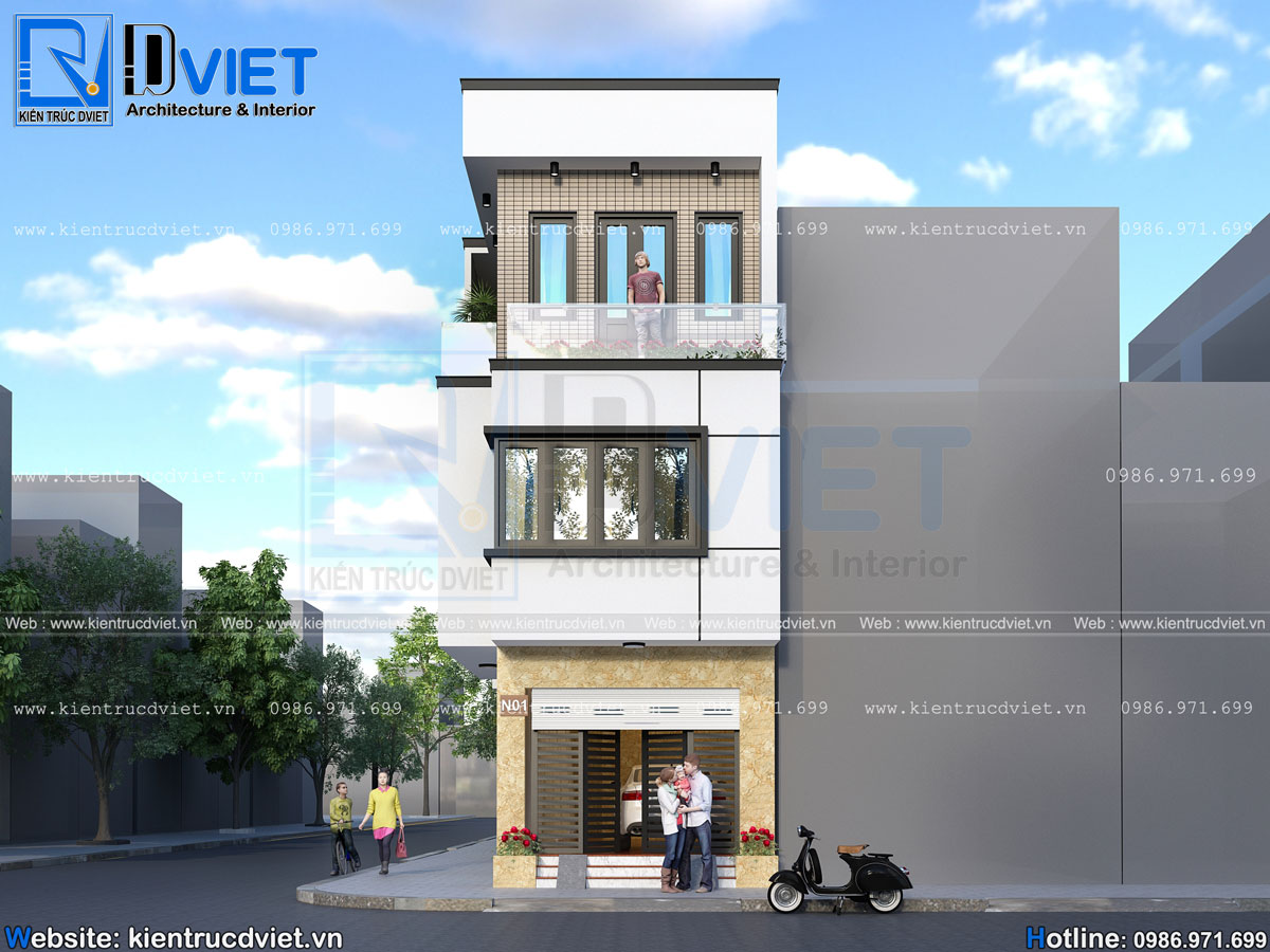 thiết kế nhà ống (nhà phố) 3 tầng 2 mặt tiền 4x15m hiện đại tại Đồ Sơn - Hải Phòng (3)