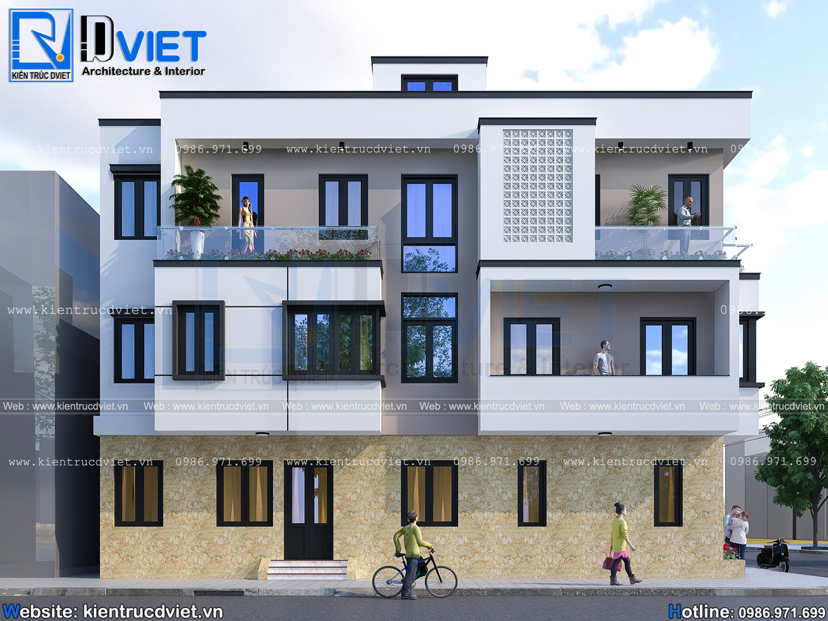thiết kế nhà ống (nhà phố) 3 tầng 2 mặt tiền 4x15m hiện đại tại Đồ Sơn - Hải Phòng (8)