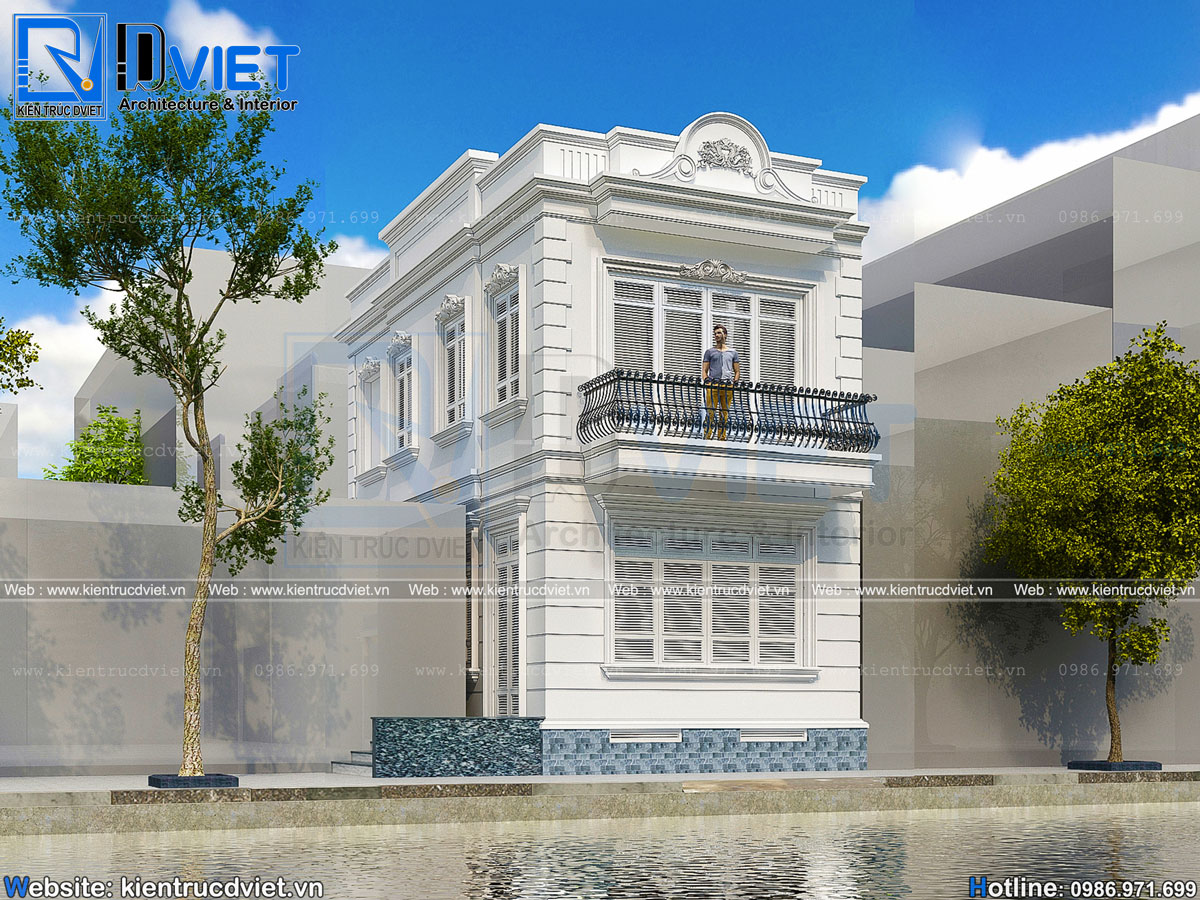 Khám phá ngoại thất mẫu nhà ống tân cổ điển đẹp 3 tầng tại Phú Thọ - KIẾN  TRÚC DDB