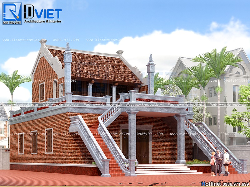 Thiết kế nhà thờ họ 3 gian 2 tầng tại Ninh Bình