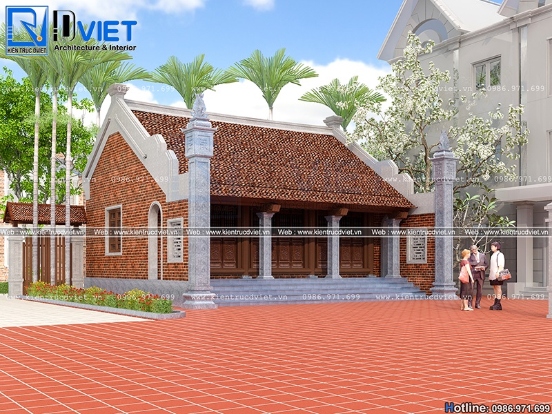 Thiết kế nhà thờ họ 3 gian 2 mái đẹp tại Nam Định