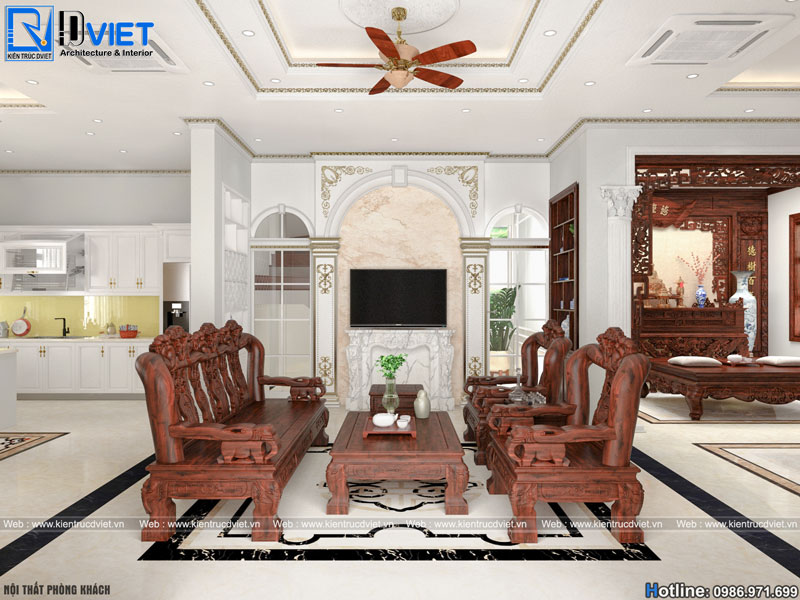 Thiết kế nội thất biệt thự tân cổ điển đẳng cấp châu âu