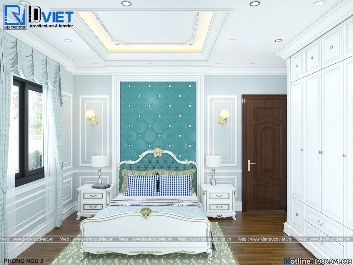 thiet ke noi that phong ngu 15m2 biet thu tan co dien Phap 3 tang (7)