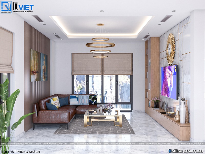 Thiết kế nội thất hiện đại biệt thự 3 tầng 13x9m tại Hạ Long