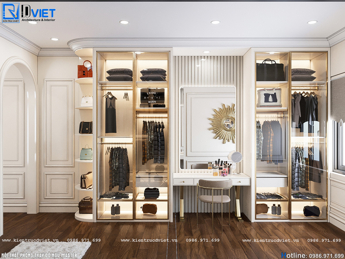 thiết kế nội thất tân cổ điển biệt thự 2 tầng 1 tum 15x15m tại Ninh Bình (22)