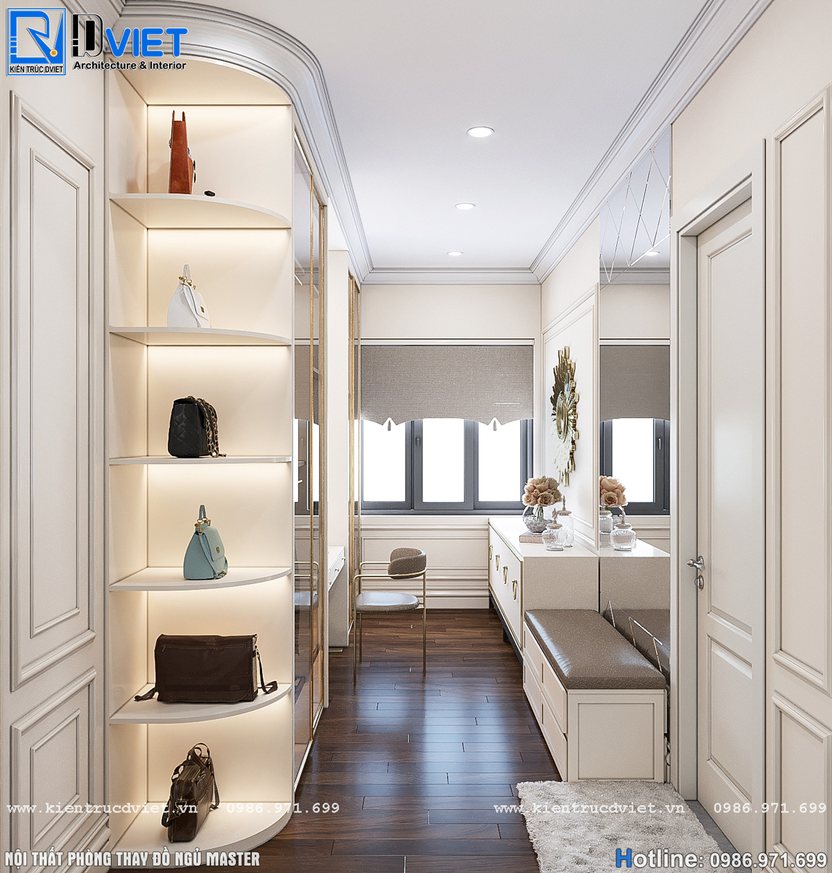 thiết kế nội thất tân cổ điển biệt thự 2 tầng 1 tum 15x15m tại Ninh Bình (23)