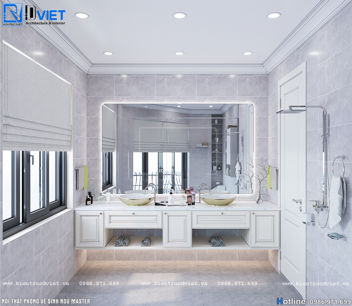 thiết kế nội thất tân cổ điển biệt thự 2 tầng 1 tum 15x15m tại Ninh Bình (24)